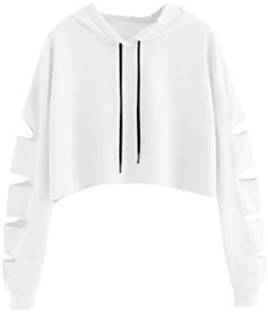 Women's Casual Striped Long Sleeve Crop Top Sweatshirt Pullover