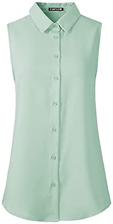 TIMSEM Womens Sleeveless Floral Printed Chiffon Casual Blouse Shirts Tops
