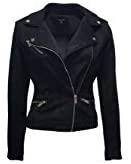 Faux Suede Jacket for Women Long Sleeve Zipper Up Casual Outwear