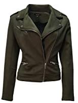 Faux Suede Jacket for Women Long Sleeve Zipper Up Casual Outwear