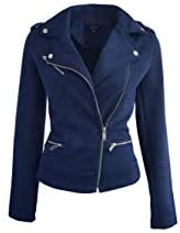 Faux Suede Jacket for Women Long Sleeve Zipper Up Casual Outwear