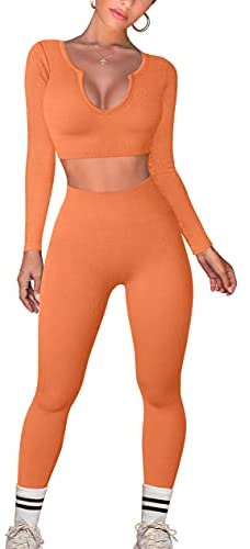 Women's Workout Seamless Outfits Yoga 2 Piece