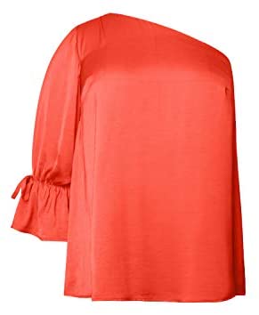 Carrotomato Women's Plus Size Off Shoulder Ruffled Top Stretch Cold Shoulder Swing Shirt Blouse