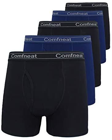 Men's 3 or 5-Pack Boxer Briefs Bamboo Rayon Ultra Soft Comfy Underwear with Fly