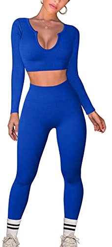 Women's Workout Seamless Outfits Yoga 2 Piece