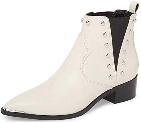 FSJ Women Dressy Chelsea Ankle Boots Pointed Toe Chunky Low Heels Side Panel Faux Suede Shoes Size 4-15 US