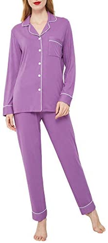 INNERSY Women's Soft Pajamas Set Silky Sleepwear 2 Piece Long Sleeve Party Pjs