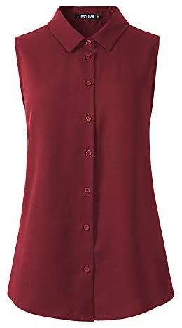 TIMSEM Womens Sleeveless Floral Printed Chiffon Casual Blouse Shirts Tops