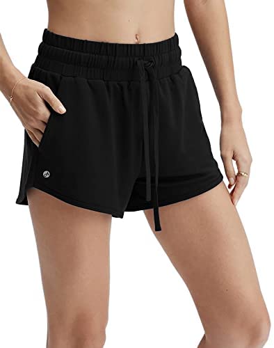 Women's Casual Elastic Waist Drawstring Shorts Workout Running Athletic Biker Shorts with Pockets