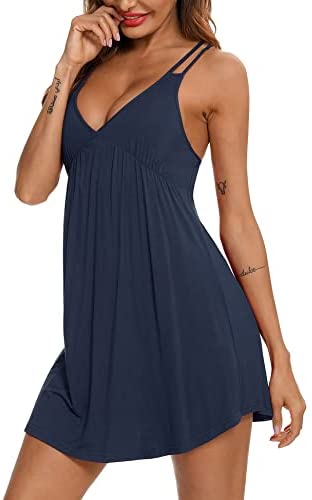 Sexy Lingerie Sleepwear for Women Chemises V-Neck Full Slip Babydoll Nightgown Dress S-XXL