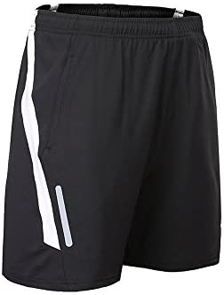 Men's Elastic Waist Training Shorts Quick Dry Loose Sports Jersey Soccer Short