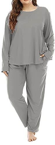 Plus Size Pajama Set Pants Women Tie Dye Long Sleeve Shirts Nightwear Sleep & Lounge Pjs
