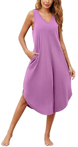 Women's Sleeveless Long Full Slip Night Dress