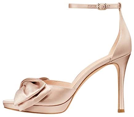 FSJ Women Open Toe Pumps D'Osay High Heel Sandals Slip On Mid High Heels Stilettos Comfort Ankle Strap with Buckle Evneing Bridal Party Dress Shoe Size 4-15 US