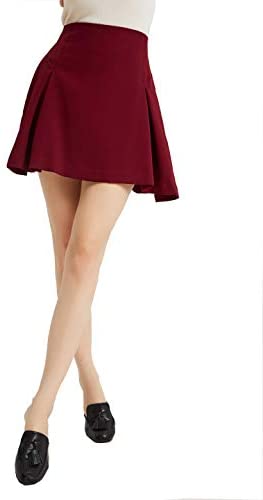 Womens A Line Short Pleated Skirt