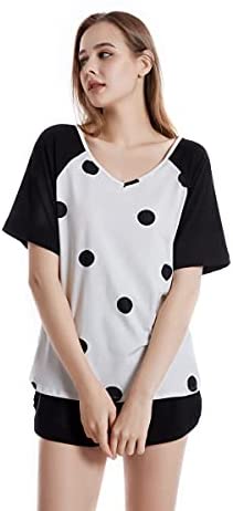 Women's Short Pajamas Set Short Sleeves and Shorts Lounge Bamboo Viscose Pajamas Set 2 Piece