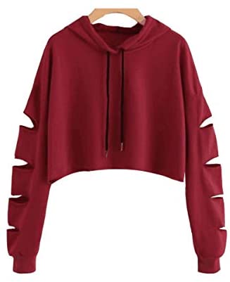 Women's Casual Striped Long Sleeve Crop Top Sweatshirt Pullover