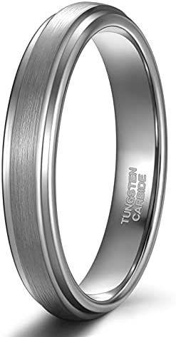 TRUMIUM 4mm 6mm 8mm Mens Tungsten Wedding Rings Black Gold Wedding Band for Women Two Tone Brush Comfort Fit Size 6-13