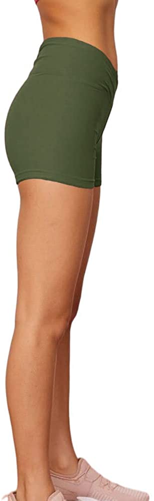 Women's Casual Cross Waist Shorts Waist Ruched Solid Stretch Workout Running Biker Booty Yoga Short Pants