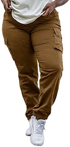Women's Plus Size Hiking Cargo Pants Relaxed Fit Stretch Sweatpants Joggers Lounge Pants with Pockets