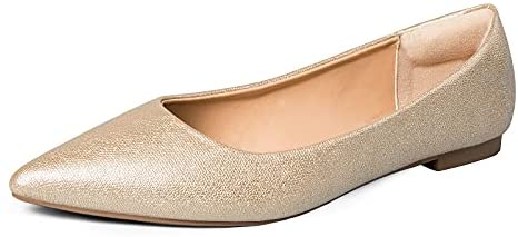 mysoft Women's Flats Pointed Toe Ballet Wedding Flat Shoes with Comfort Heel Protection