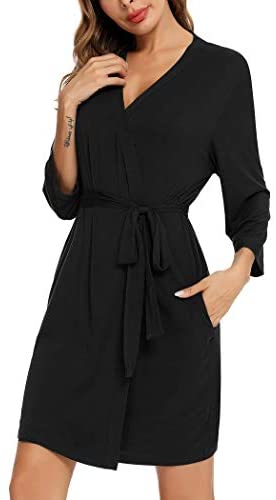 Robe for Women Kimono Robes Soft Bamboo Sleepwear Short Knit Bathrobe Ladies Loungewear S-XXL