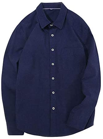 Men's Solid Button Down Long Sleeve Shirts