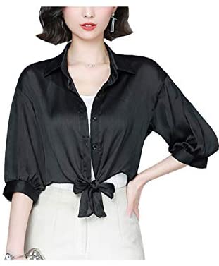 Women's Fashion Long Sleeve Top Blouses Sexy V Neck Button Down Blouse Shirt
