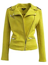 Faux Suede Jacket for Women Long Sleeve Zipper Up Casual Outwear