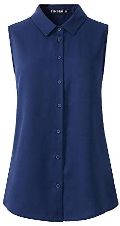 TIMSEM Womens Sleeveless Floral Printed Chiffon Casual Blouse Shirts Tops