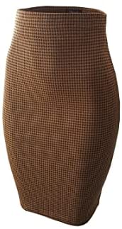 Women‘s Elastic Waist Stretch Basic Bodycon Midi Knee Length Pencil Skirt for Office and Home