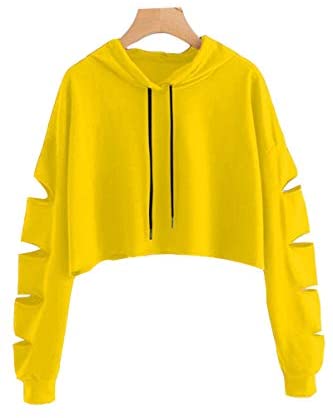 Women's Casual Striped Long Sleeve Crop Top Sweatshirt Pullover