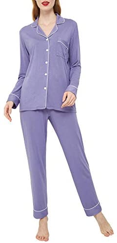 INNERSY Women's Soft Pajamas Set Silky Sleepwear 2 Piece Long Sleeve Party Pjs