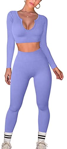 Women's Workout Seamless Outfits Yoga 2 Piece