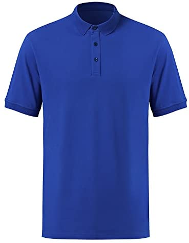 U/D Men's Classic Polo Collar Solid Color Casual Button T-Shirt