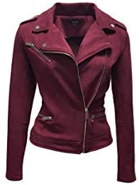 Faux Suede Jacket for Women Long Sleeve Zipper Up Casual Outwear