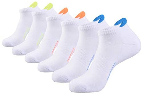 Mens Ankle Low Cut Athletic Tab Socks for Men Sport Comfort Cushion Sock 6 Pack