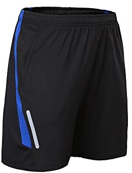 Men's Elastic Waist Training Shorts Quick Dry Loose Sports Jersey Soccer Short