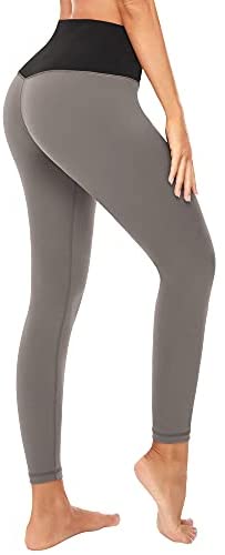 DUKAWA High Waist Leggings with Inner Packet,Tummy Control Workout Running Nylon 4 Way Stretch 7/8 Length Yoga Pants