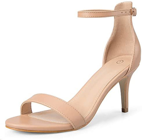 mysoft Women's Stilettos Classic Strappy Open Toe Pump Heel Sandals