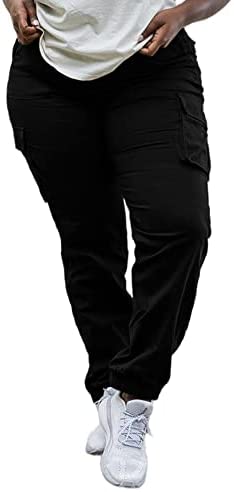 Women's Plus Size Hiking Cargo Pants Relaxed Fit Stretch Sweatpants Joggers Lounge Pants with Pockets