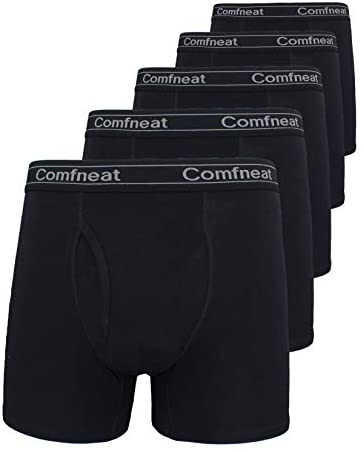 Men's 3 or 5-Pack Boxer Briefs Bamboo Rayon Ultra Soft Comfy Underwear with Fly