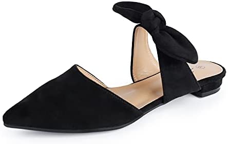Heel The World Women's Mules Pointed Toe Flat Shoes with Bow
