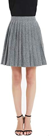 Womens Front Pleated Mini Midi Skirt Side Stripe Tape
