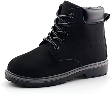 Kids Lace-Up Ankle Boots Boy Girl Waterproof Outdoor Workboots