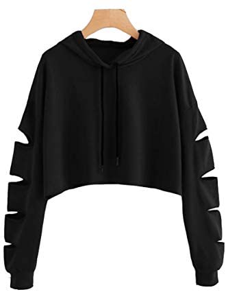 Women's Casual Striped Long Sleeve Crop Top Sweatshirt Pullover
