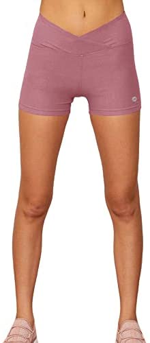 Women's Casual Cross Waist Shorts Waist Ruched Solid Stretch Workout Running Biker Booty Yoga Short Pants