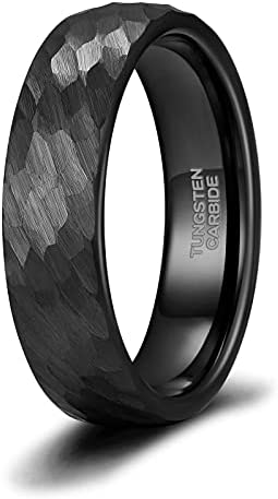 TRUMIUM 4mm 6mm 8mm Mens Tungsten Wedding Rings Black Gold Wedding Band for Women Two Tone Brush Comfort Fit Size 6-13