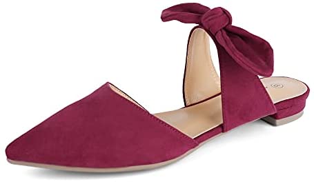 Heel The World Women's Mules Pointed Toe Flat Shoes with Bow