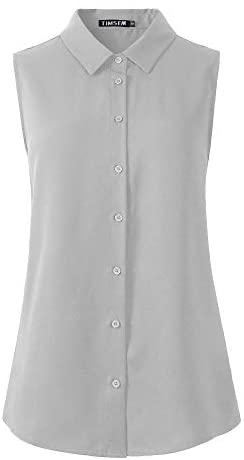 TIMSEM Womens Sleeveless Floral Printed Chiffon Casual Blouse Shirts Tops